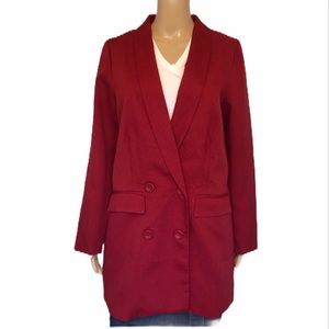 Allegra K burgundy 4 Button Blazer Size M R-430